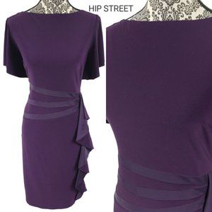 AMERICAN LIVING Dress Short Flutter Sleeves Cascade Skirt Ruffle Stretch 12